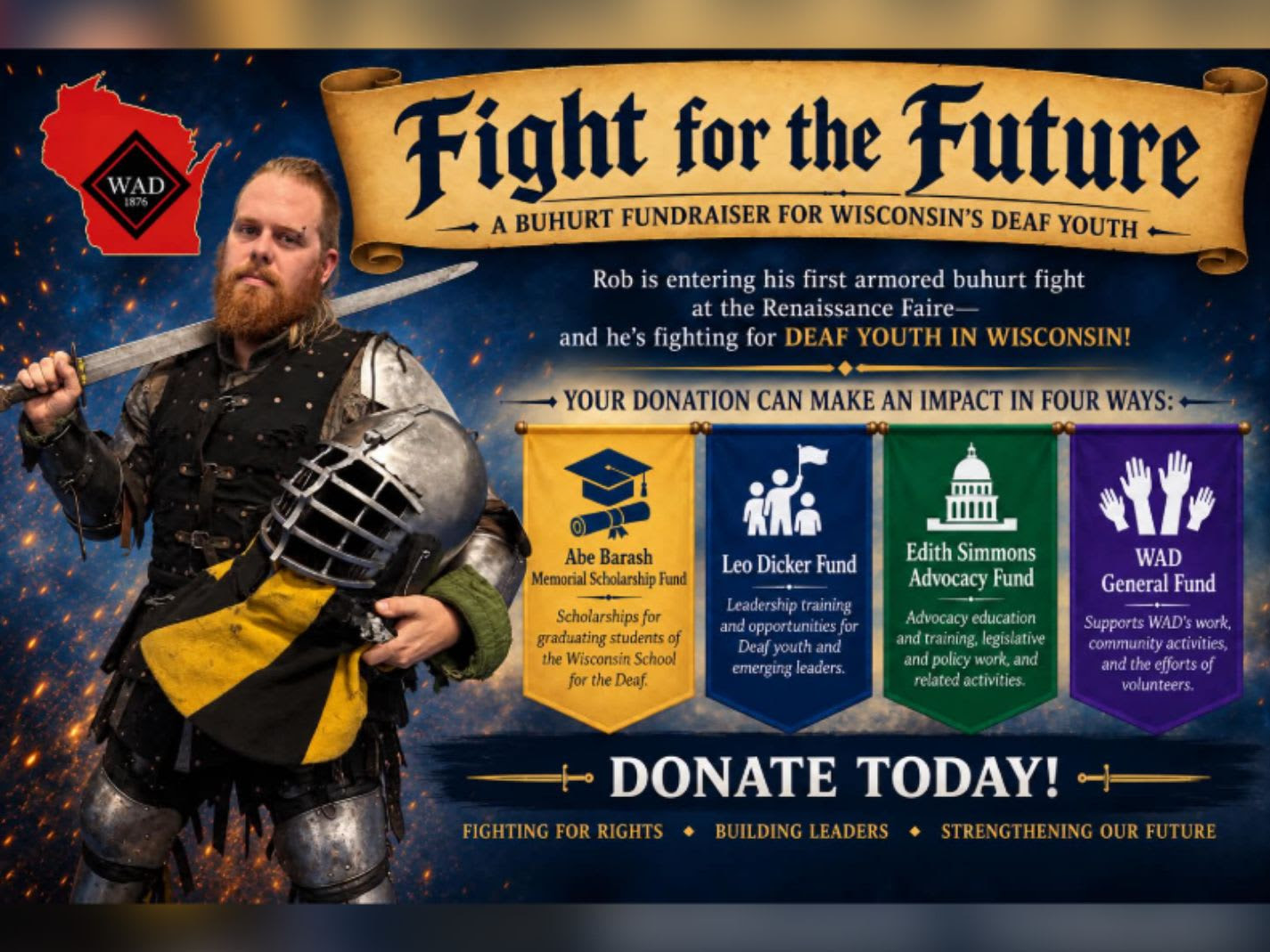 Fight for the Future - A Buhurt Fundraiser for Wisconsin's Deaf Youth flyer