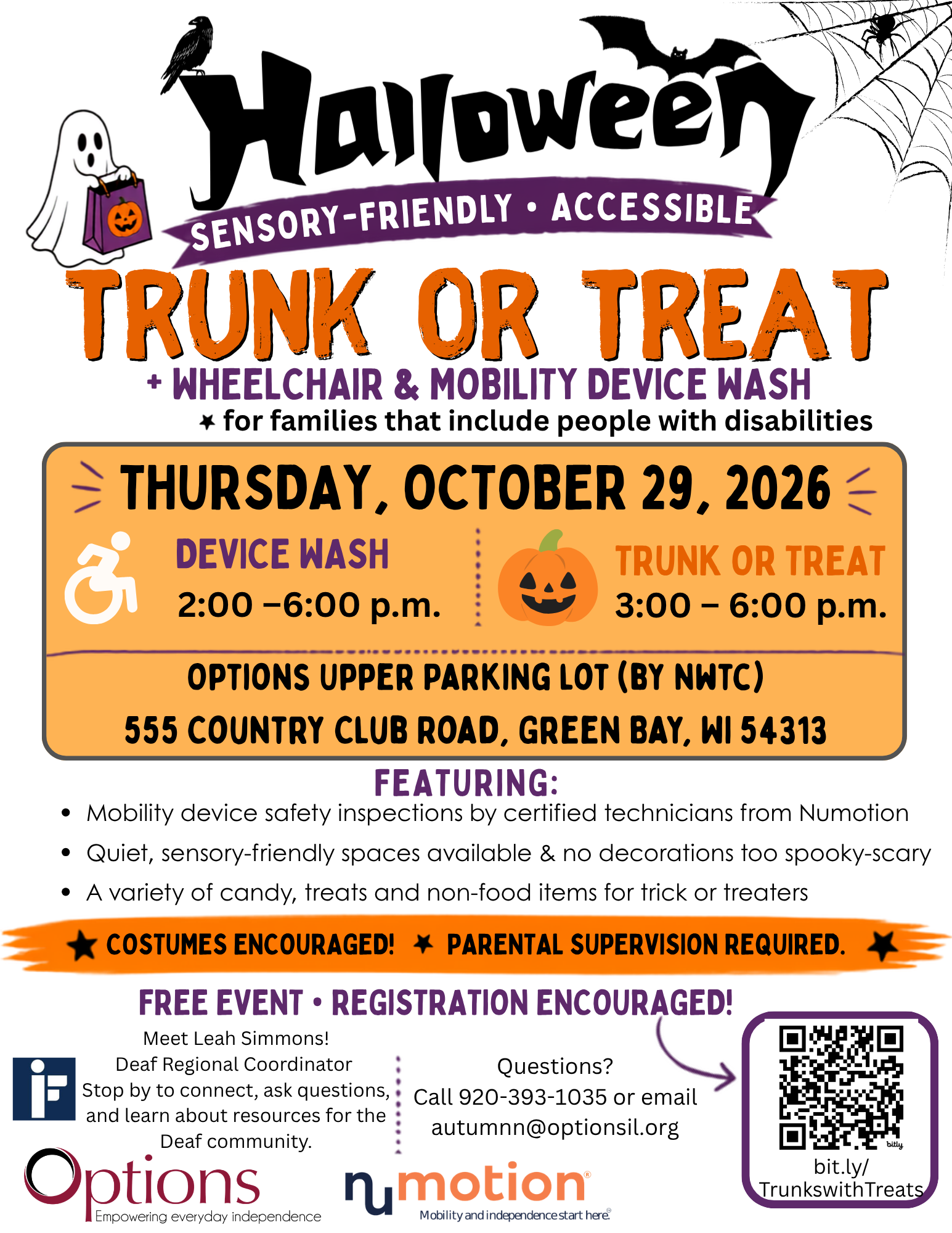 Halloween Trunk or Treat + Wheelchair & Mobility Device Wash flyer
