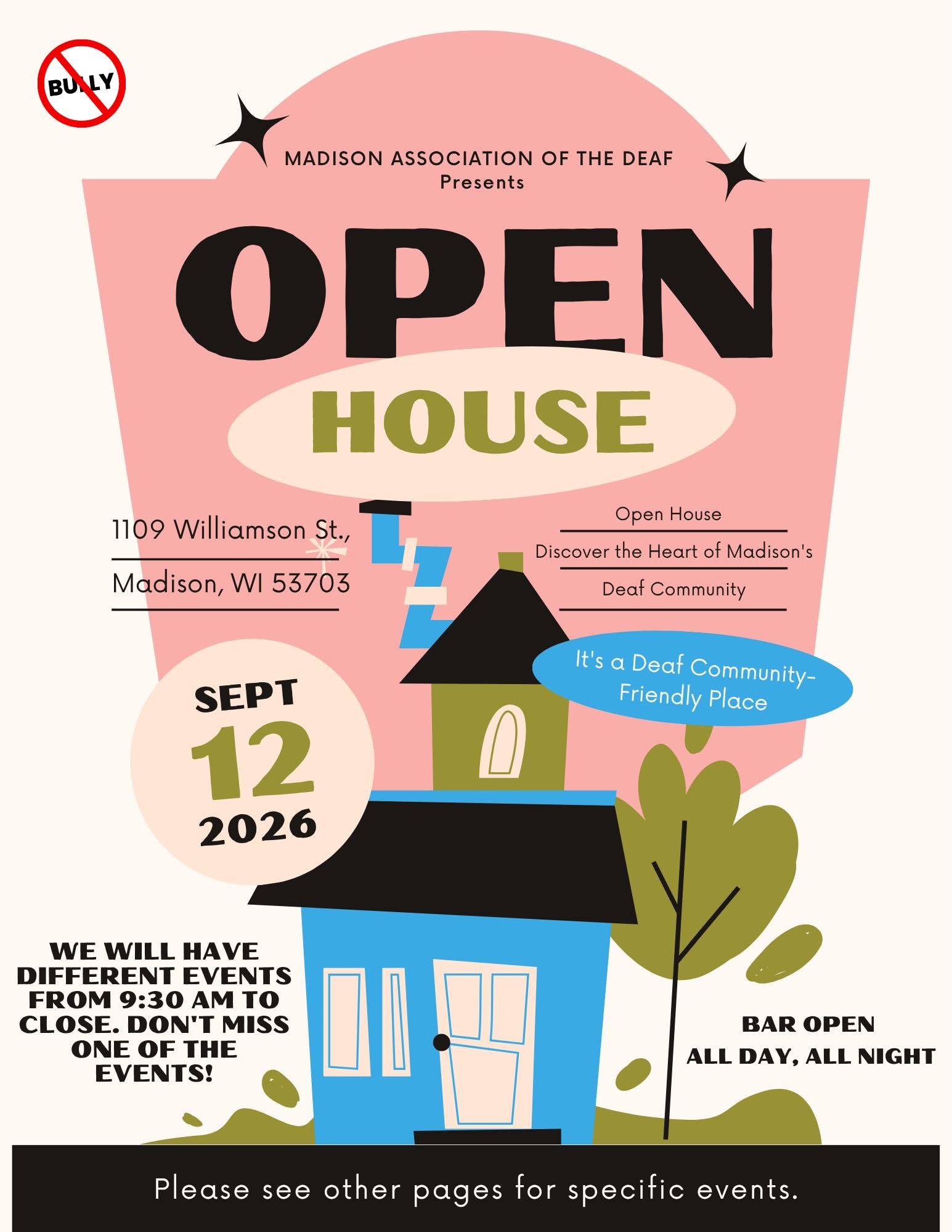 MAD Open House with multiple events flyer   (check other events happening on 9/12)