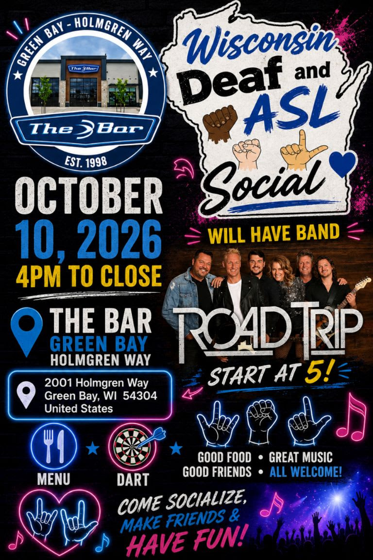 Wisconsin Deaf and ASL Social - Green Bay flyer