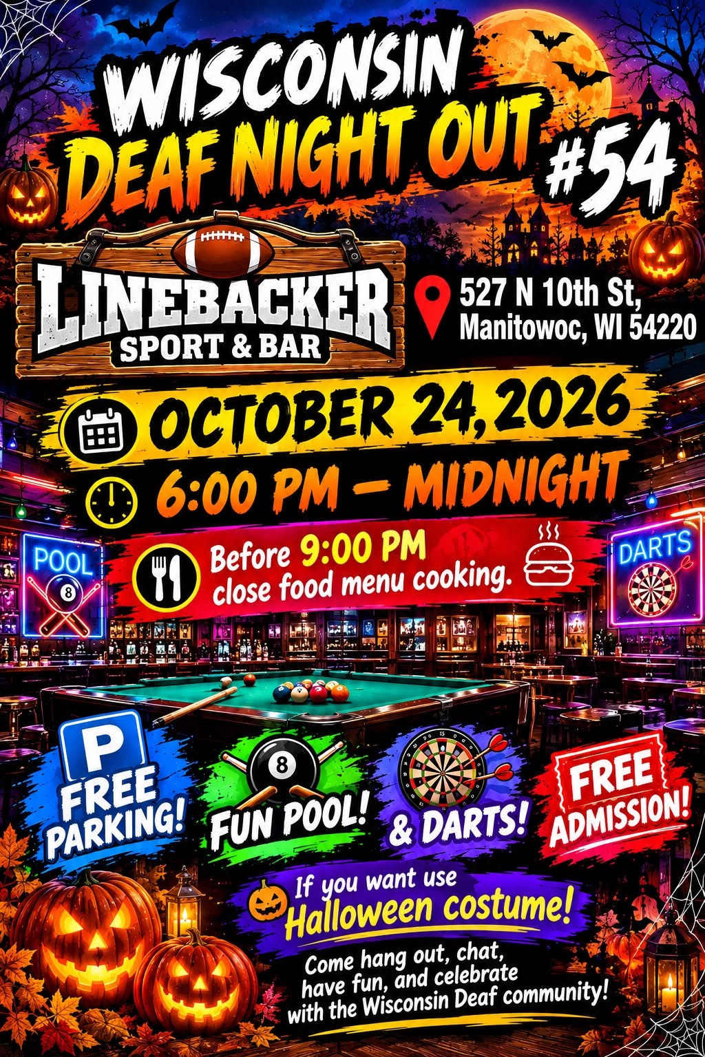 Wisconsin Deaf Night Out #54 flyer