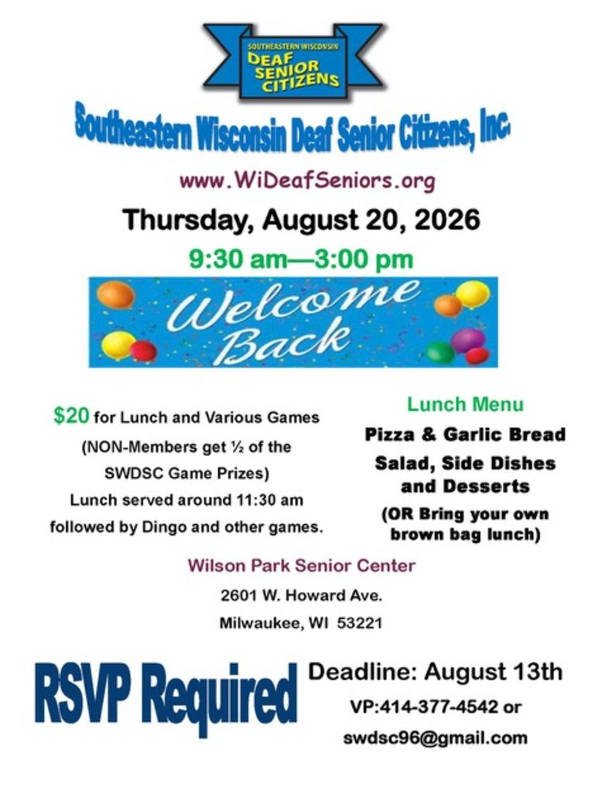 SWQDSC Welcome Back at Wilson Park flyer