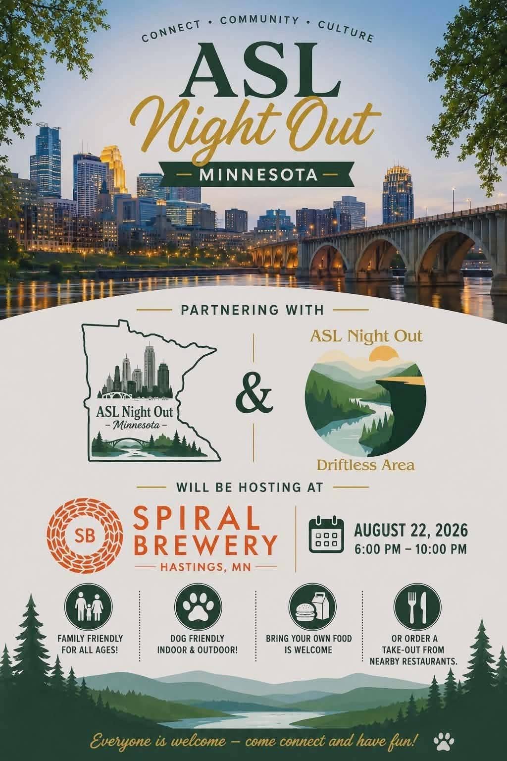 ASL Night Out - Driftless Area Flyer