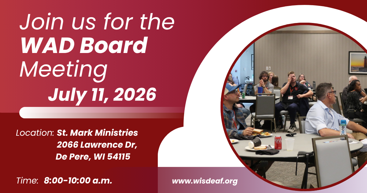 Updated flyer for WAD Board Meeting