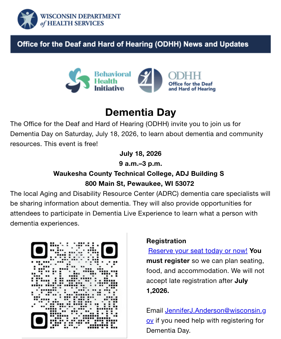 WI DHS BHI-ODHH Dementia Day Flyer (part 1 of 3)