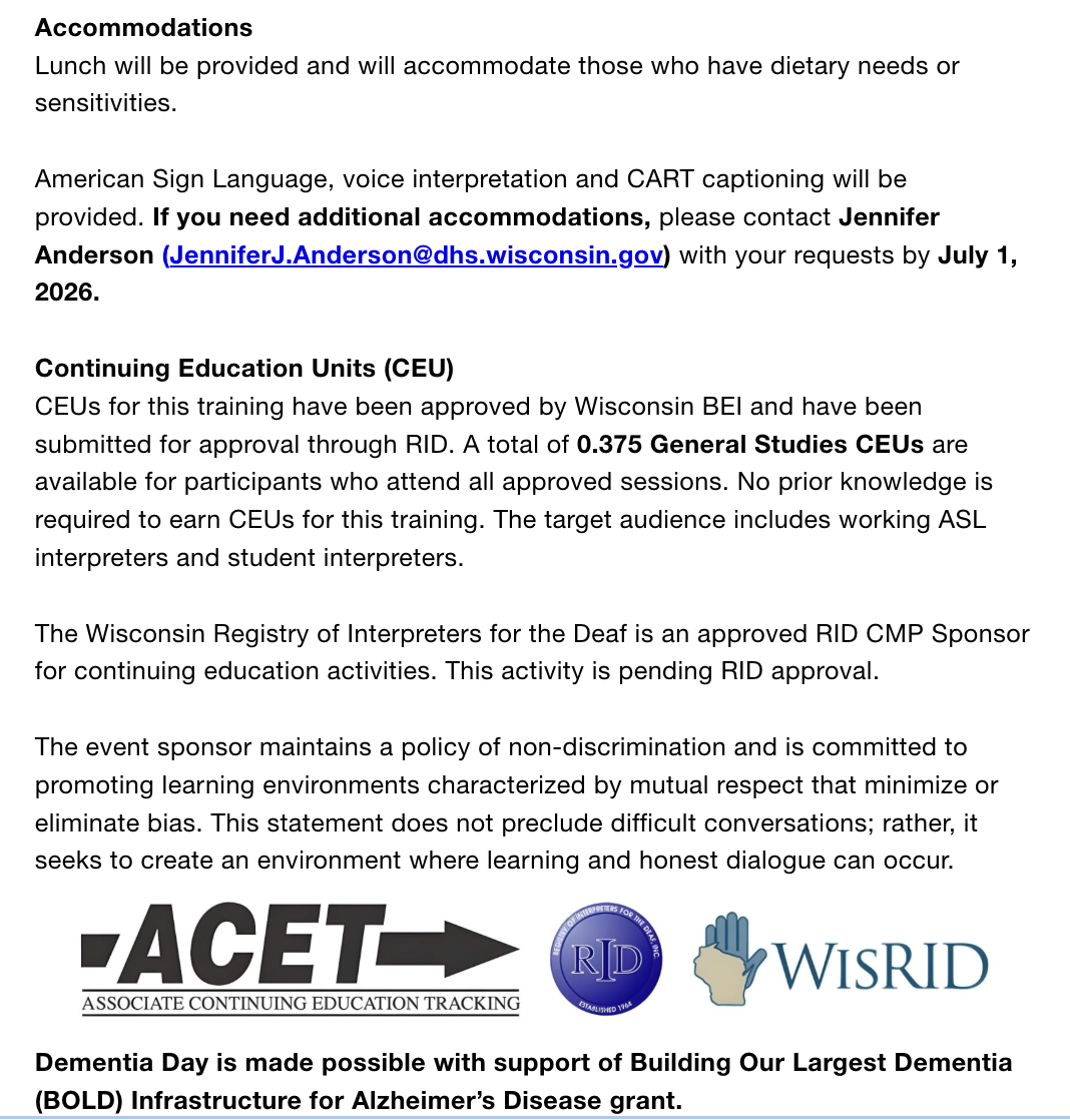 WI DHS BHI-ODHH Dementia Day Flyer (part 3 of 3)