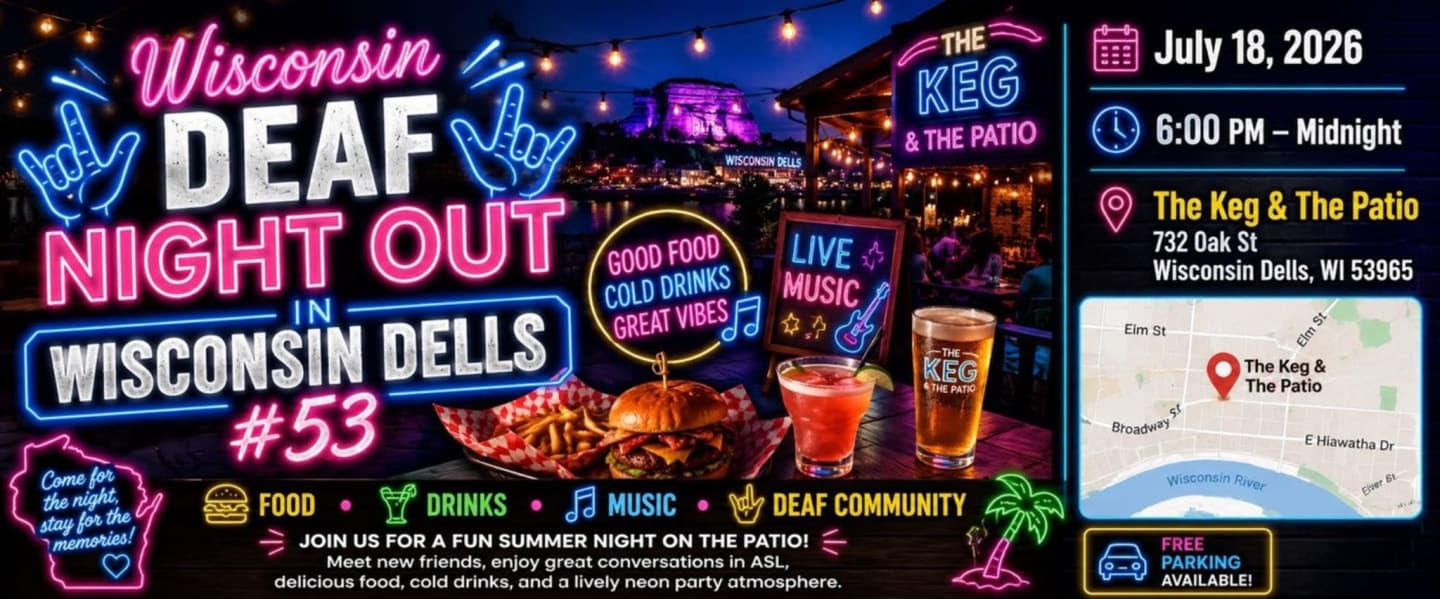 Deaf Night Out - Wisconsin Dells flyer