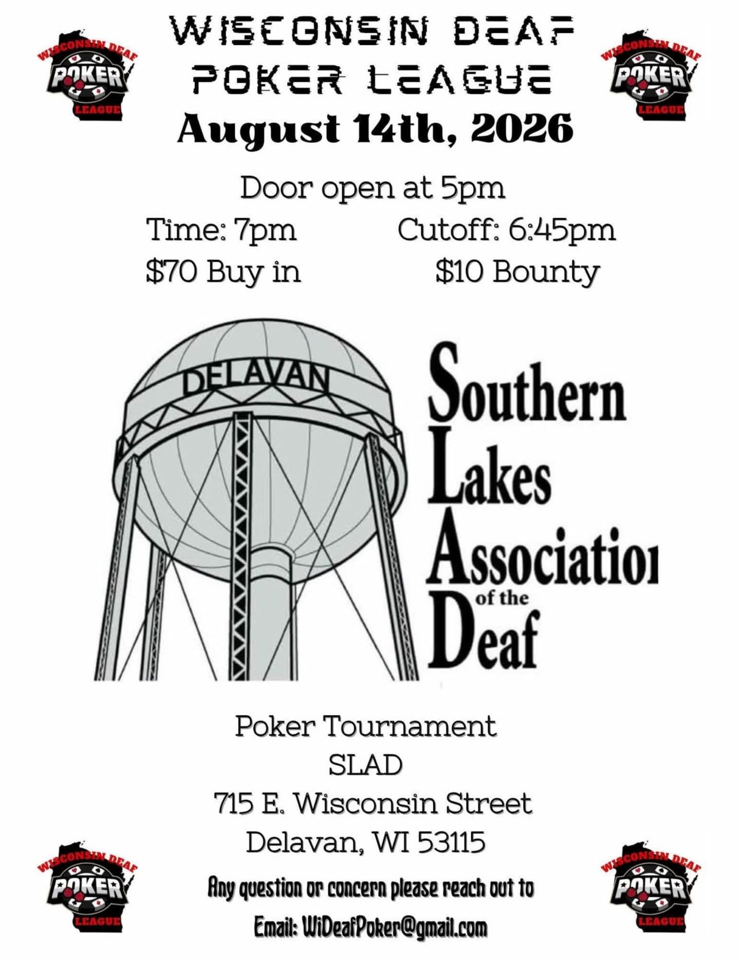 SLAD Poker League flyer